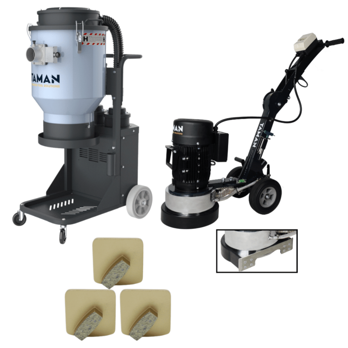 TAMAN C250 Concrete Floor Grinder and Edger – 250mm with HEPA Extraction unit-1
